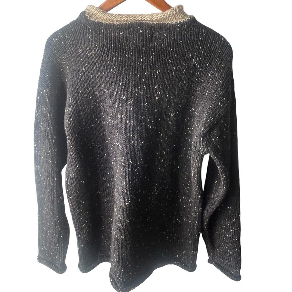 Charcoal gray donegal wool sweater - Picture 4 of 4